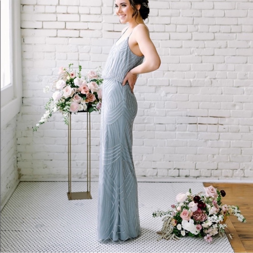 NWT- Revelry french blue beaded prom/bridesmaid dress- Size Small